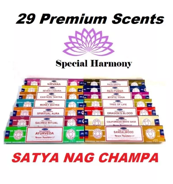 Nag Champa Satya Sai Baba 29 Premium Scents Pick Your Own 6 or 12 Bulk Savings