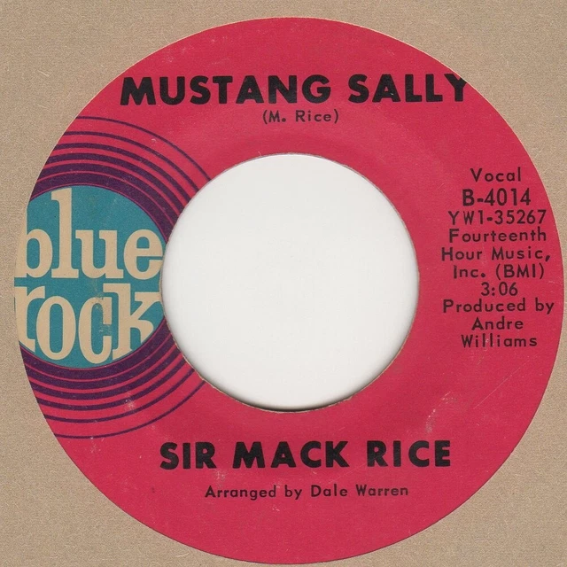 SIR MACK RICE Mustang Sally Blue Rock Soul Motown du Nord EUR 11,69