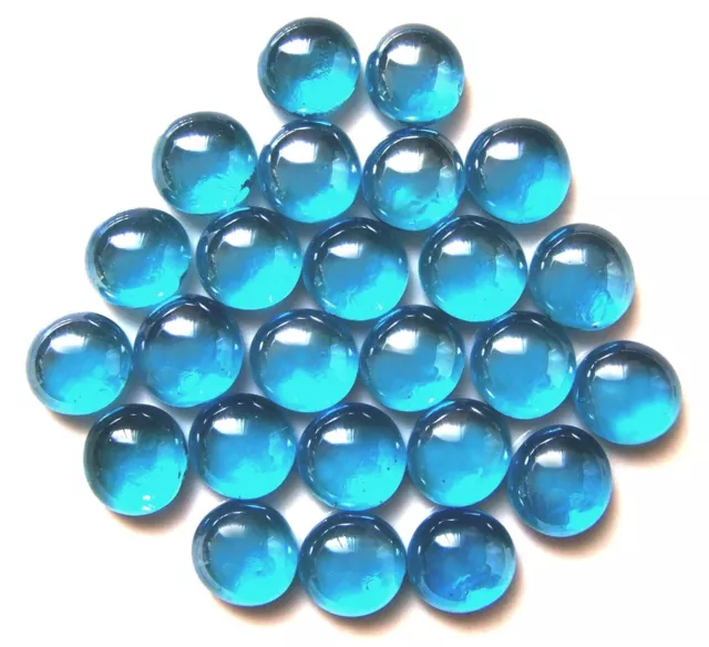 25 x Shades of Aqua Blue Mini Mosaic Lead Light Pebbles Glass Stones