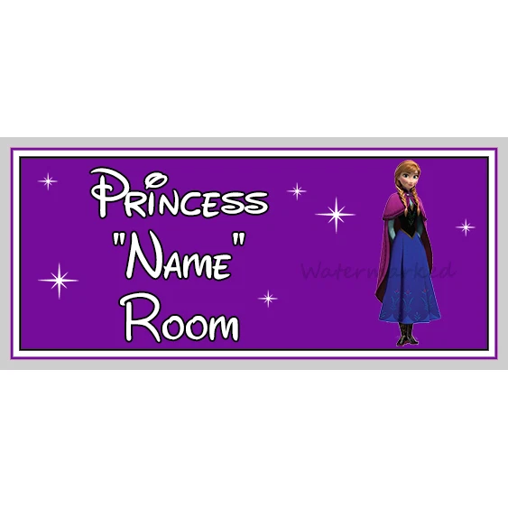 BEDROOM DOOR SIGN - Disney Princess Anna From Frozen - Purple ...