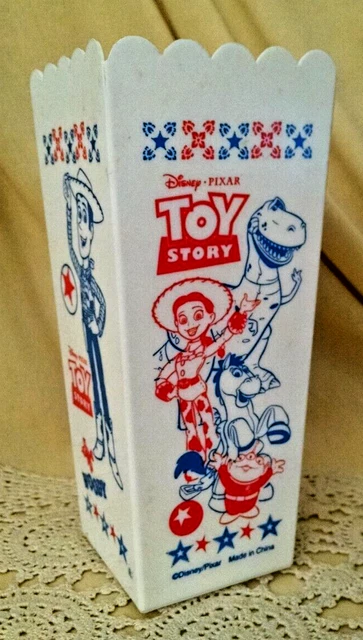 Popcorn' - Grande supporto in plastica bianco e rosso (22,5 x 17,5 x 15,2 cm), 1 pezzo, riutilizzabile ed elegante, motivo a righe, perfetto per riunioni di gruppo e serate di film
