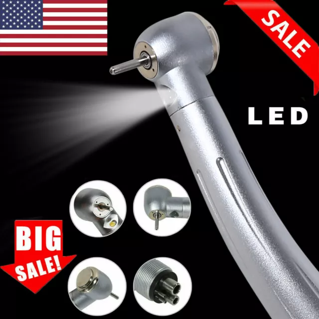 Dental Turbina E-generator LED Triple Spray Fiber Optic Handpiece 4 agujero YI2