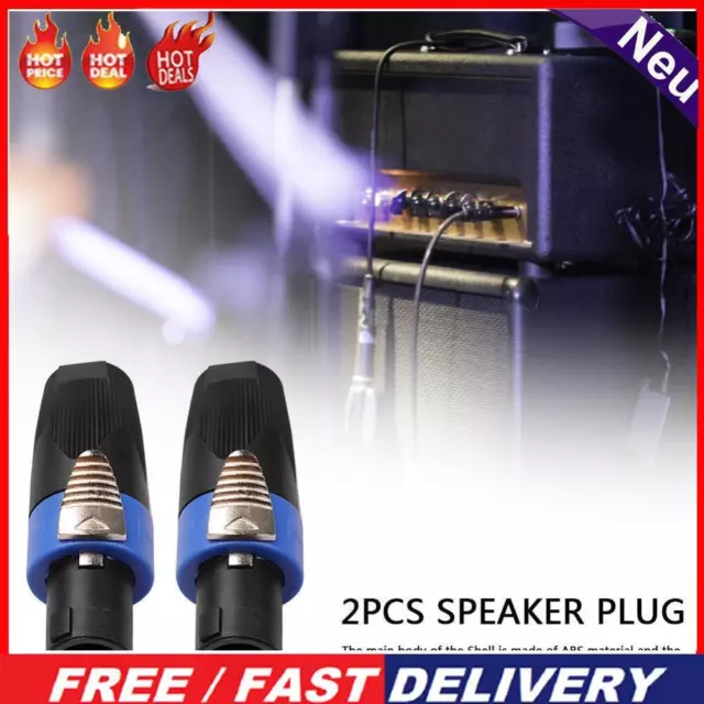 2x 4 Pole Audio Speaker Plugs Twist Lock Connectors for Neutrik NL4FC