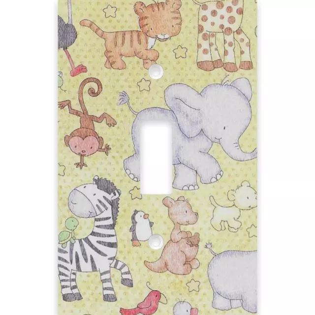 Baby Nursery Safari Animals Decorative Single Toggle Light Switch Wall Plate