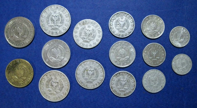 1964 - 1989 ALBANIA COIN 5, 10, 20, 50 QINDARKA 1,2 LEK Albanian socialis PERIOD