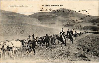 CPA AK Militaire MAROC - Colonne KENIFRA, Juillet 1914 - Le Convoi (92368)