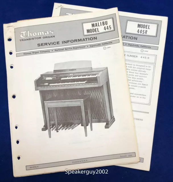 Original Thomas Organ / Malibu 445 445R / Service Manual