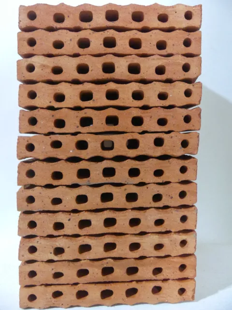 12 Tonziegel 12cm Bruthülsen Niströhren Wildbiene Insektenhotel Loch- Ziegel
