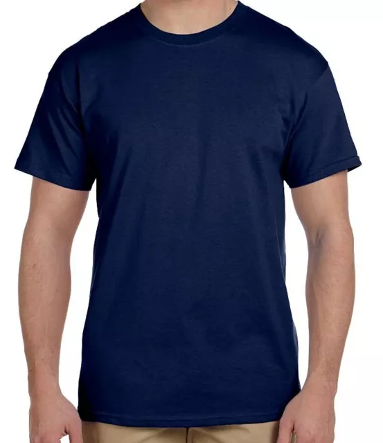 Navy Blue T Shirt, Blank, Solid, Unisex, Crew Neck, Tee, Cotton, Small - 5X