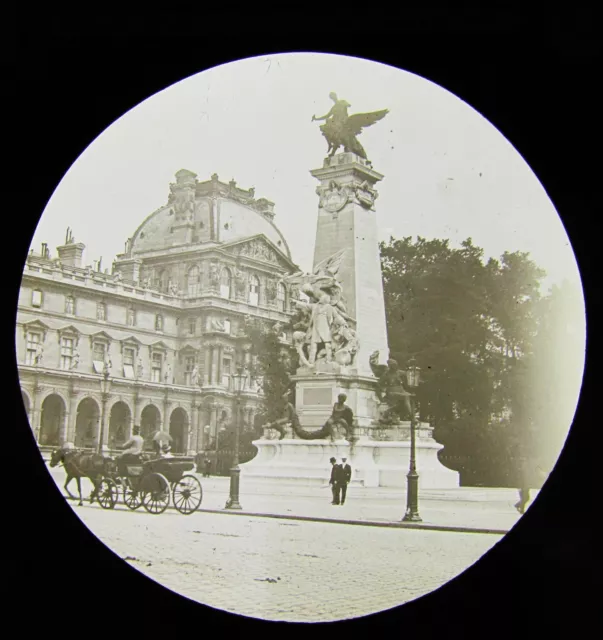Glass Magic lantern slide STATUE OF GAMBETTA C1890 PARIS FRANCE