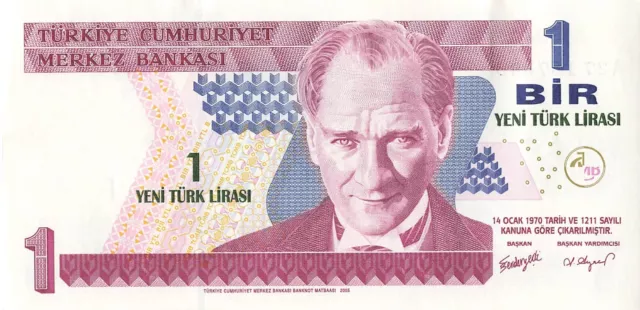 Turkey 1 Turk Lirasi 2005 UNC