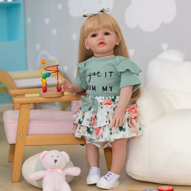 24Inch Handmade Reborn Baby Doll Toddler Girl Lifelike Realistic Silicone Vinyl