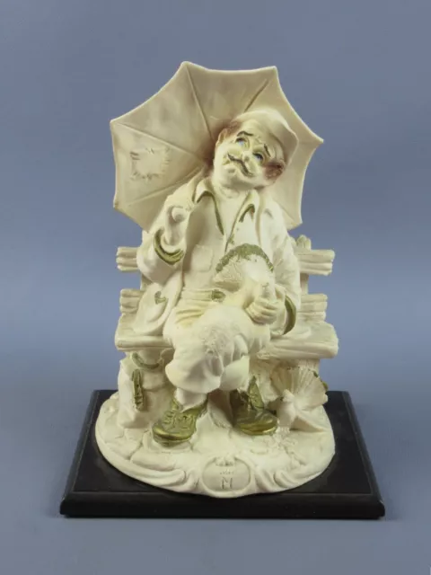 Sculpture Capodimonte Man On Bench Agglomeration Ceramics Vintage Years ‘80 3