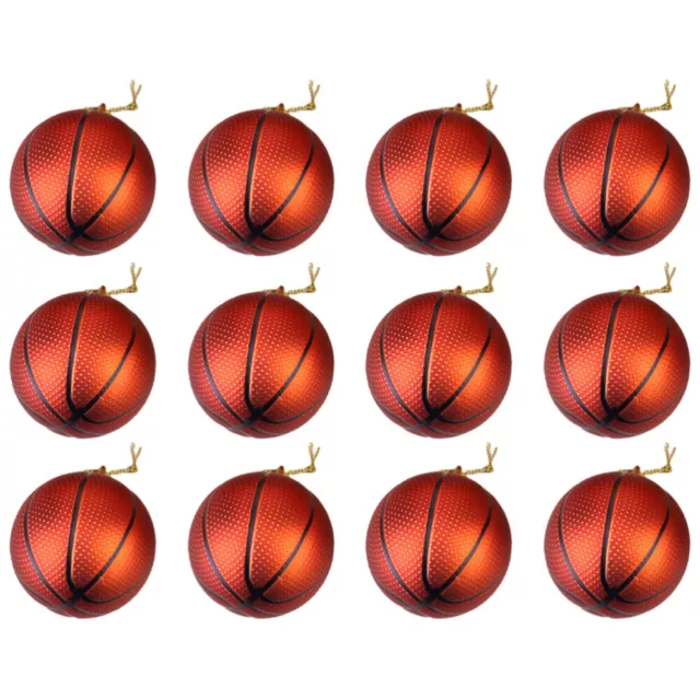 Weihnachts-Sportball-Ornamente 12 Stk. Kunststoff 6cm Christbaumschmuck-MA