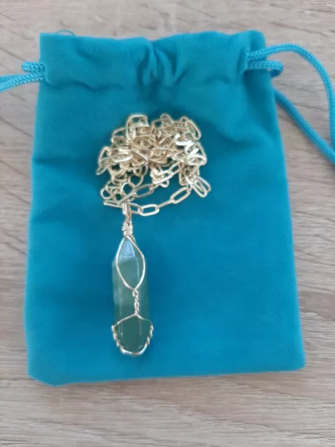 Natural Quartz Chakra Crystal Healing Point Cut Gemstone Pendant Reiki Necklace
