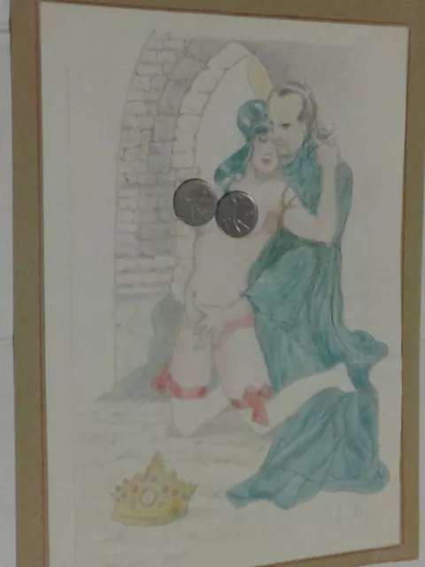 LEONE FROLLO-a 9 nudo artistico-TAVOLA illustrazione originale -erotismo di b...