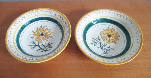 Stangl Garden Flower 2 Fruit Dessert Bowls 5 1/2" Terra Rose 1940s USA Pottery