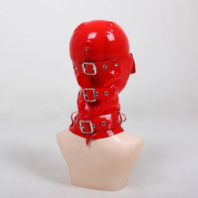 Latex Gummi Mask blinder eyeshade NECK BELT BDSM latex hood full cover 0.4