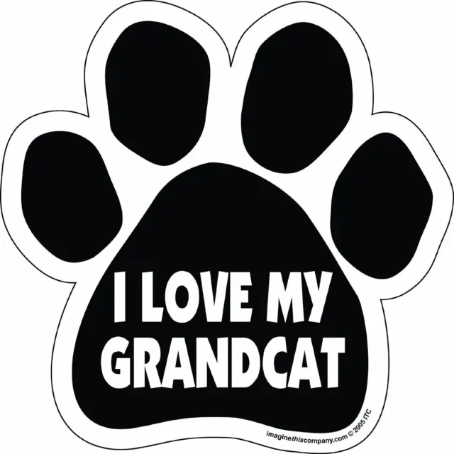 I Love My Grandcat Paw Magnet Dog Cat 5.5" x 5.5" Shaped Puppy Kitten Car Auto