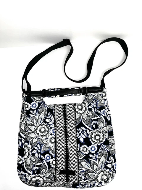 Vera Bradley Quilted Crossbody Purse with Handle Travel Tote Blue and Black
