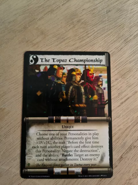 L5R CCG-PROMO- THE TOPAZ CHAMPIOSHIP -Promo-Legend of The Five Rings