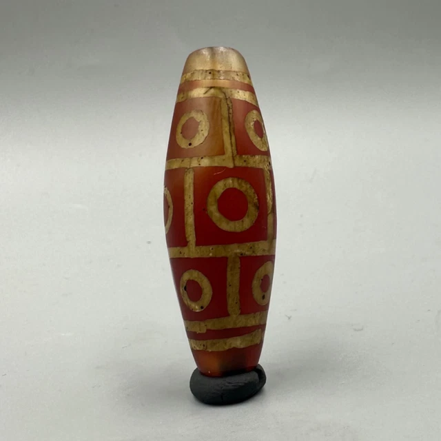 Lovely Rare Ancient Indo Tibetan Himalayan Agate Old Talisman Dzi Bead