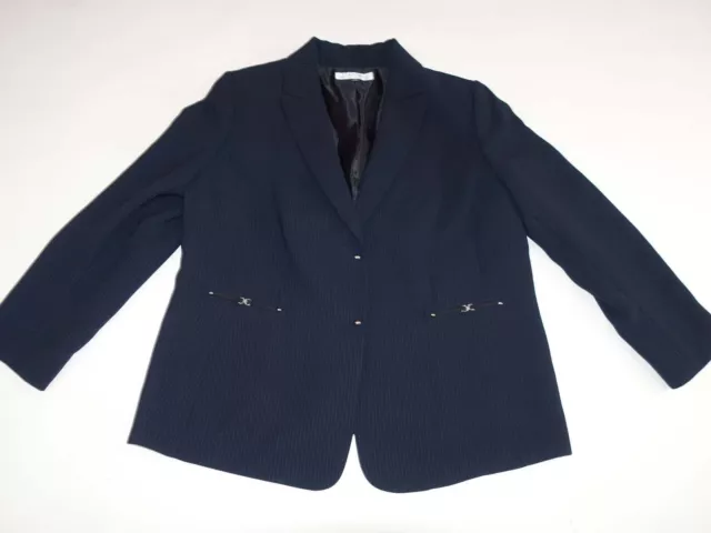 Tahari Arthur S. Levine Women's 2 Button Blazer Jacket Size 16W NWT Navy Blue 16