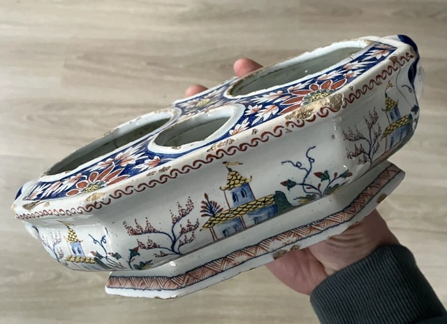 ANCIEN PORTE HUILIER Vinaigrier en faïence La Rochelle-quimper-Rouen