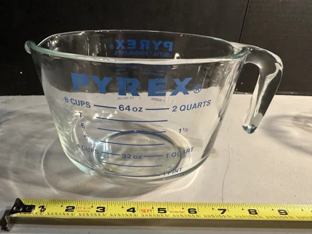 Vintage Pyrex Glass 1 Quart 4 Cups 32 Oz 1 Quart Measuring Cup D Handle 532  N-31