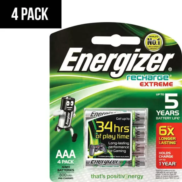 Energizer Recharge Extreme Rechargeable AAA Batteries 4-Pack