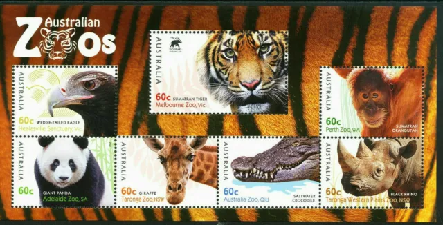 Mint 2012 Australian Zoos  Stamp Mini Sheet