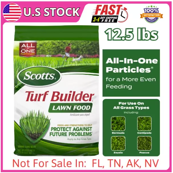 Scotts Turf Builder Lawn Fertilizer, 5,000 sq. ft., 12.5 lbs. - NEW