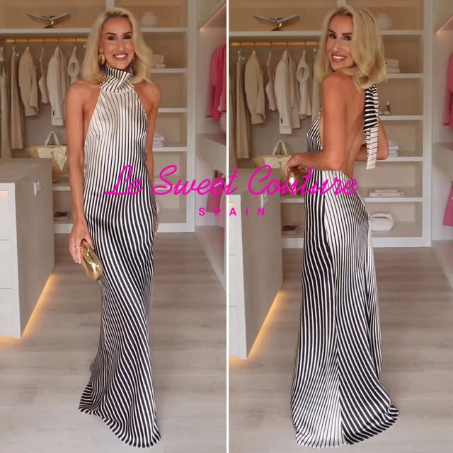 Zara striped satin dress hotsell