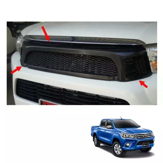 Front Grill Grille Net Black Trim For Toyota Hilux Revo SR5 15 2016 18