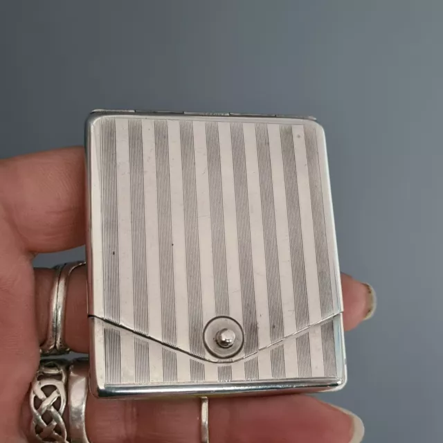 Antique Matchbook Holder Case 900 Silver German Hallmarks