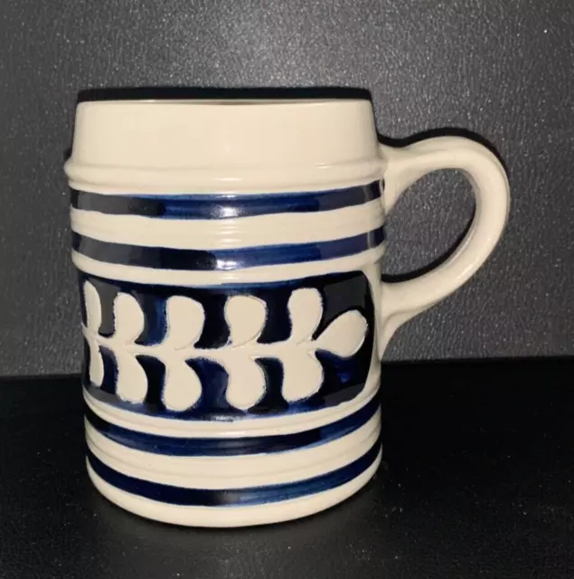 Vintage Colonial Williamsburg Cobalt Blue Salt Glaze  Stoneware Mug