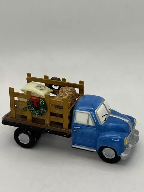 Dept 56 Snow Village Farmer's Flatbed #54955 Blue Truck Rock Creek Mill House 