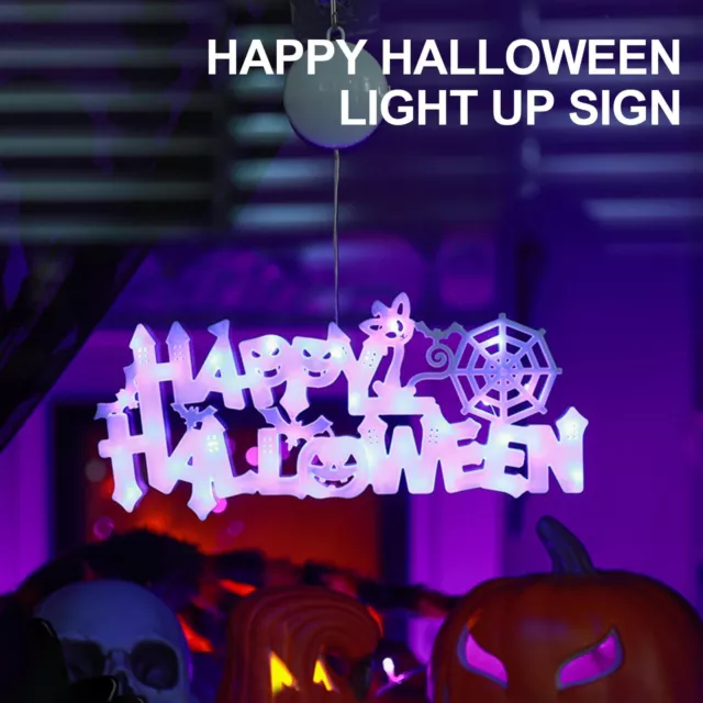 Happy Halloween LED Light Up Sign | Neon Trick or Treat Haunted Party Display