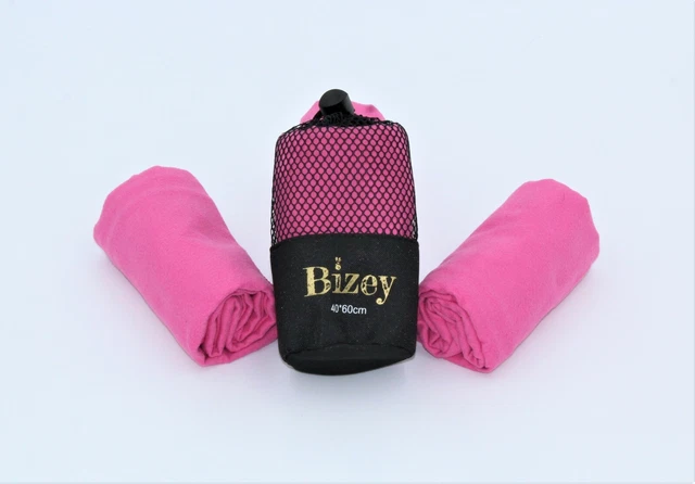 Microfibre Towel Small Pink Sports Beach Yoga Swimming Bath Gym.40 x 60cm.
