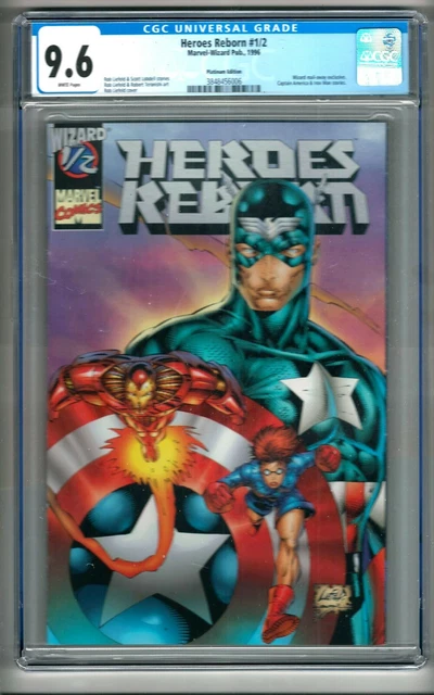 Heroes Reborn #1/2 (1996) CGC 9.6  White Pages  Liefeld   "Platinum" Edition