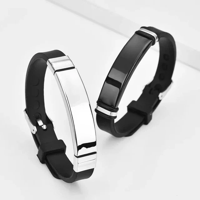 Bracelet Personnalisé Cuir Noir Homme - Mon Cadeau Personnalisé