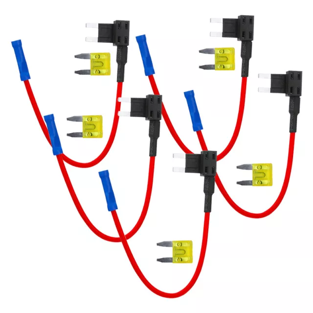 5x 12V 20 Amp Car Add-A-Circuit Fuse Tap Adapter Mini ATM APM Blade Fuse