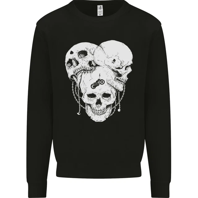 Biker Teschi Moto Motobike Chopper Uomo Felpa Maglione