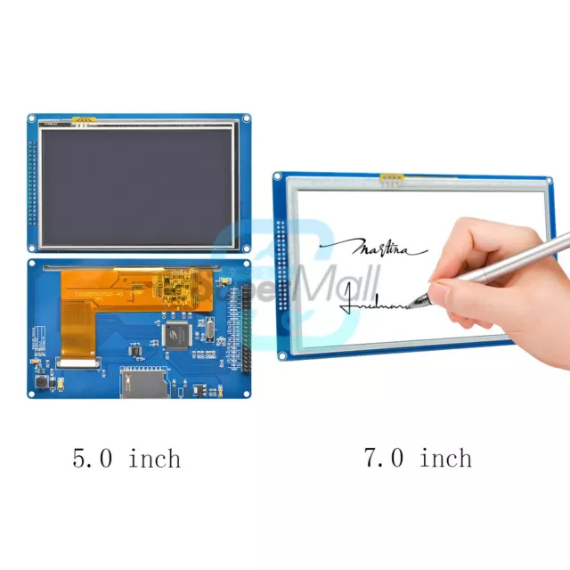 5.0"/7.0" inch TFT LCD Display 800X480 SSD1963 with Touch Panel SD Card Module