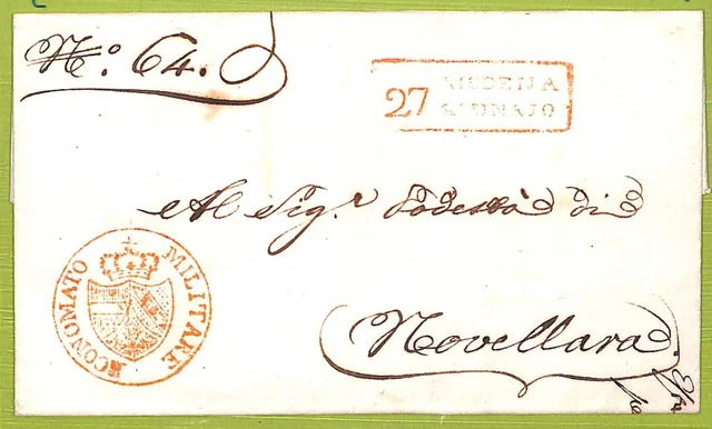 ab3466 - ITALIA - Storia Postale - BUSTA prefilatelica - Modena ECONO. MILITARE