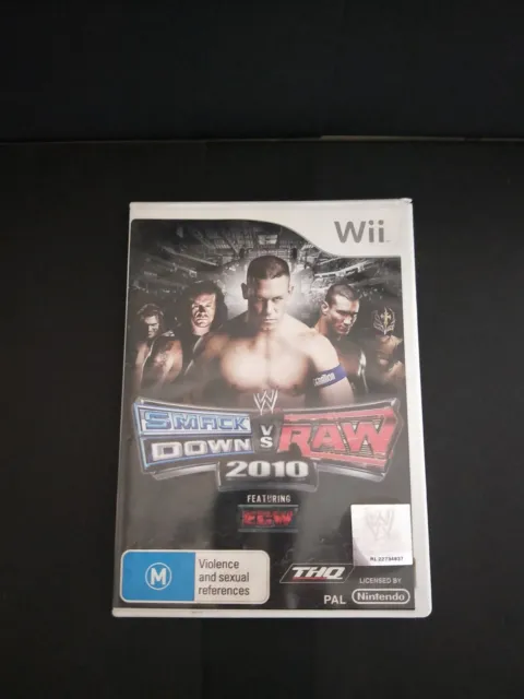 WWE Smackdown Vs RAW 2010 - Ft. ECW - Nintendo Wii Game - Complete With Manual