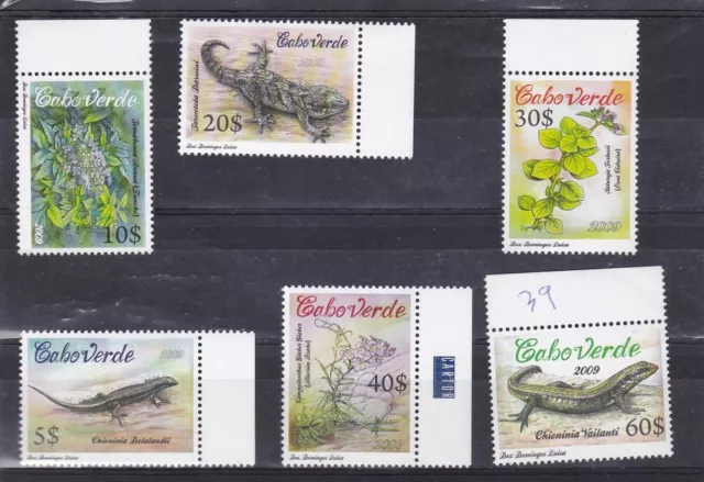 Cape Verde fauna and flora, reptiles and plants mnh set 2009