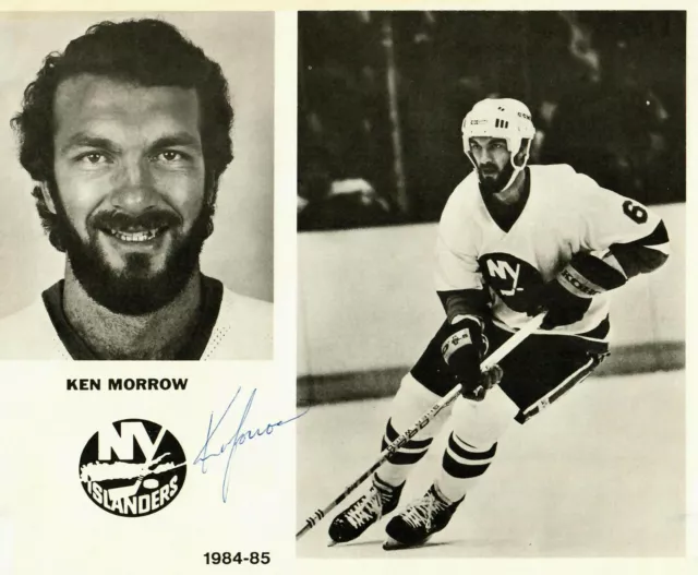 "New York Islanders" Ken Morrow Signed 8.5X11 Photo on Paper Sig Auctions LOA