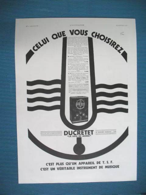 Ducretet Thomson Tsf Press Release The One You Choose Ad 1933