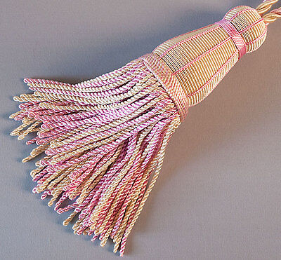 2 Extra Large Tassels With Lots Of Fringe for Curtains. Pink.
